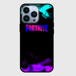 Чехол для iPhone 13 Pro Fortnite neon geometry, цвет: 3D-черный