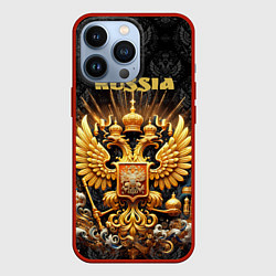 Чехол для iPhone 13 Pro Russia gold, цвет: 3D-красный