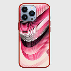 Чехол для iPhone 13 Pro Волны - текстура, цвет: 3D-красный