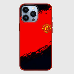 Чехол для iPhone 13 Pro Manchester United colors sport, цвет: 3D-красный