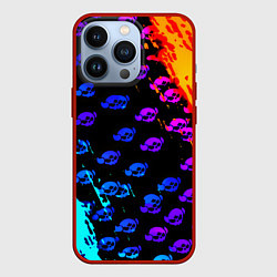 Чехол для iPhone 13 Pro Brawl stars neon logo kids, цвет: 3D-красный