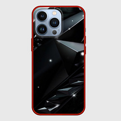 Чехол для iPhone 13 Pro Black luxury abstract, цвет: 3D-красный