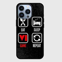 Чехол для iPhone 13 Pro Eat, sleep, GTA 6, repeat, цвет: 3D-черный