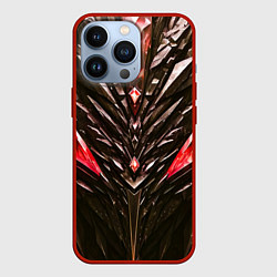 Чехол iPhone 13 Pro Красные кристаллы и камень