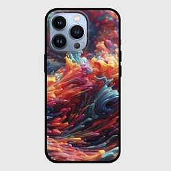 Чехол для iPhone 13 Pro Многоцветный дым, цвет: 3D-черный