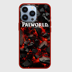 Чехол для iPhone 13 Pro Palworld логотип взрыв объемных камней, цвет: 3D-красный