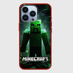 Чехол для iPhone 13 Pro Minecraft зеленый злой персонаж, цвет: 3D-красный
