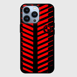 Чехол для iPhone 13 Pro BMW geometry sport red strupes, цвет: 3D-черный