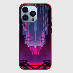 Чехол для iPhone 13 Pro Кибер город, цвет: 3D-красный