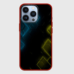Чехол для iPhone 13 Pro Нано соты и неон, цвет: 3D-красный