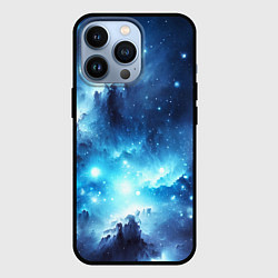 Чехол для iPhone 13 Pro Космический голубой пейзаж, цвет: 3D-черный