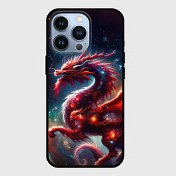 Чехол для iPhone 13 Pro Красный космический дракон, цвет: 3D-черный