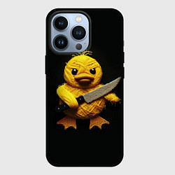 Чехол для iPhone 13 Pro Мем уточка с ножом вязаная, цвет: 3D-черный