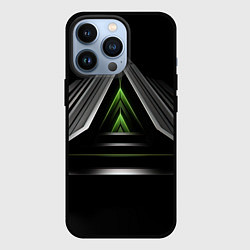 Чехол iPhone 13 Pro Black green abstract nvidia style