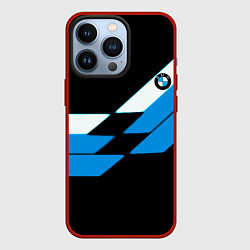 Чехол для iPhone 13 Pro BMW sport geometry blu, цвет: 3D-красный