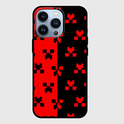 Чехол для iPhone 13 Pro Minecraft creeper logo, цвет: 3D-черный