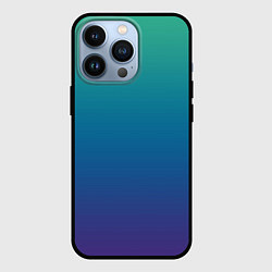 Чехол для iPhone 13 Pro Градиент зелёно-фиолетовый, цвет: 3D-черный