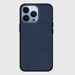 Чехол для iPhone 13 Pro Абстракция порезы стальной синий, цвет: 3D-черный