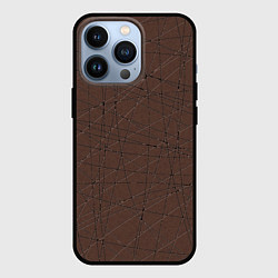 Чехол для iPhone 13 Pro Абстракция порезы коричневый, цвет: 3D-черный