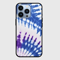 Чехол для iPhone 13 Pro Сине-фиолетовый узор тай дай, цвет: 3D-черный
