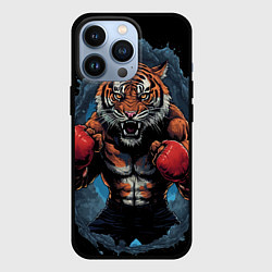 Чехол для iPhone 13 Pro Муай - Тай тигр в стойке боевые искусства, цвет: 3D-черный
