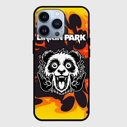 Чехол для iPhone 13 Pro Linkin Park рок панда и огонь, цвет: 3D-черный