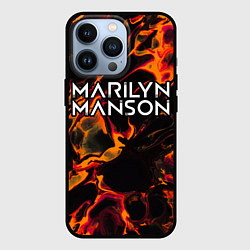 Чехол для iPhone 13 Pro Marilyn Manson red lava, цвет: 3D-черный