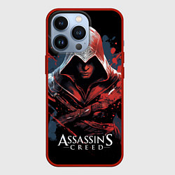 Чехол для iPhone 13 Pro Assassins creed красная краска, цвет: 3D-красный
