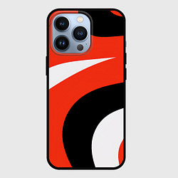 Чехол для iPhone 13 Pro Геометрические волнистые абстрактные волны белые к, цвет: 3D-черный