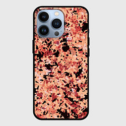 Чехол для iPhone 13 Pro Абстракция персиковый пятнистый, цвет: 3D-черный