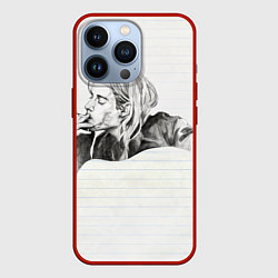 Чехол для iPhone 13 Pro Рисунок Курта Кобейна, цвет: 3D-красный