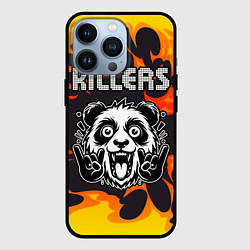 Чехол для iPhone 13 Pro The Killers рок панда и огонь, цвет: 3D-черный