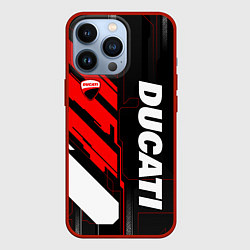 Чехол для iPhone 13 Pro Ducati - красный технологический, цвет: 3D-красный