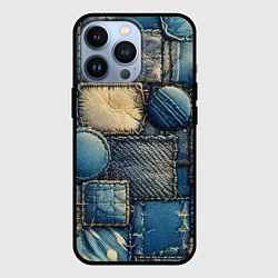 Чехол для iPhone 13 Pro Denim patchwork - ai art, цвет: 3D-черный