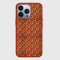 Чехол для iPhone 13 Pro Звезды в стиле СССР, цвет: 3D-красный