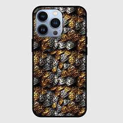 Чехол iPhone 13 Pro Золото и серебро броня