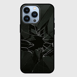 Чехол для iPhone 13 Pro Черное разбитое стекло, цвет: 3D-черный