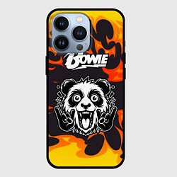 Чехол для iPhone 13 Pro David Bowie рок панда и огонь, цвет: 3D-черный