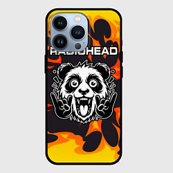 Чехол для iPhone 13 Pro Radiohead рок панда и огонь, цвет: 3D-черный