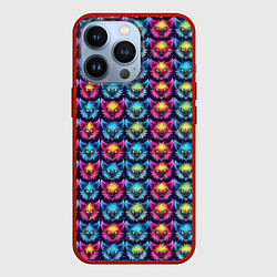 Чехол для iPhone 13 Pro Furry color anime animal faces, цвет: 3D-красный