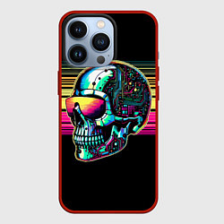 Чехол для iPhone 13 Pro Cyber skull - ai art fantasy, цвет: 3D-красный