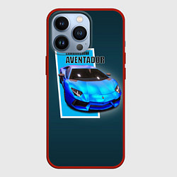 Чехол для iPhone 13 Pro Спортивная итальянская машина Lamborghini Aventado, цвет: 3D-красный