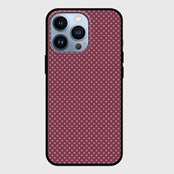 Чехол для iPhone 13 Pro Приглушённый тёмно-розовый паттерн квадратики, цвет: 3D-черный