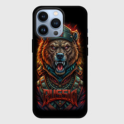 Чехол для iPhone 13 Pro Русский медведь солдат, цвет: 3D-черный