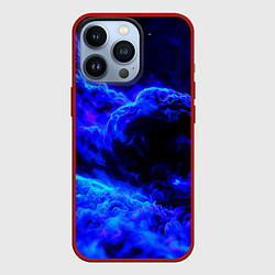 Чехол для iPhone 13 Pro Синий густой дым - inferno blue, цвет: 3D-красный