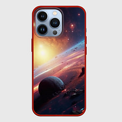 Чехол для iPhone 13 Pro Фантастика космос и планета, цвет: 3D-красный