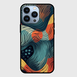 Чехол для iPhone 13 Pro Волны линиями, цвет: 3D-черный