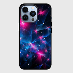 Чехол для iPhone 13 Pro Яркие неоновые вспышки в космосе, цвет: 3D-черный