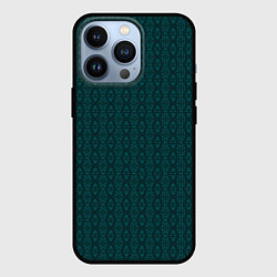 Чехол для iPhone 13 Pro Тёмно-зелёный узорчатый, цвет: 3D-черный