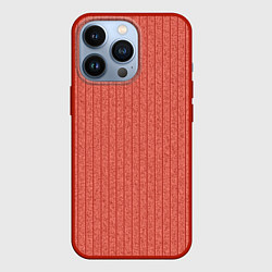 Чехол для iPhone 13 Pro Тёмный коралловый полосатый, цвет: 3D-красный